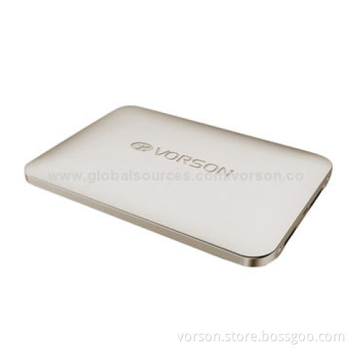 Original Design 4,000mAh Power Bank with Aluminum Alloy Housing, Li-polymer Battery/Dual-USB Output